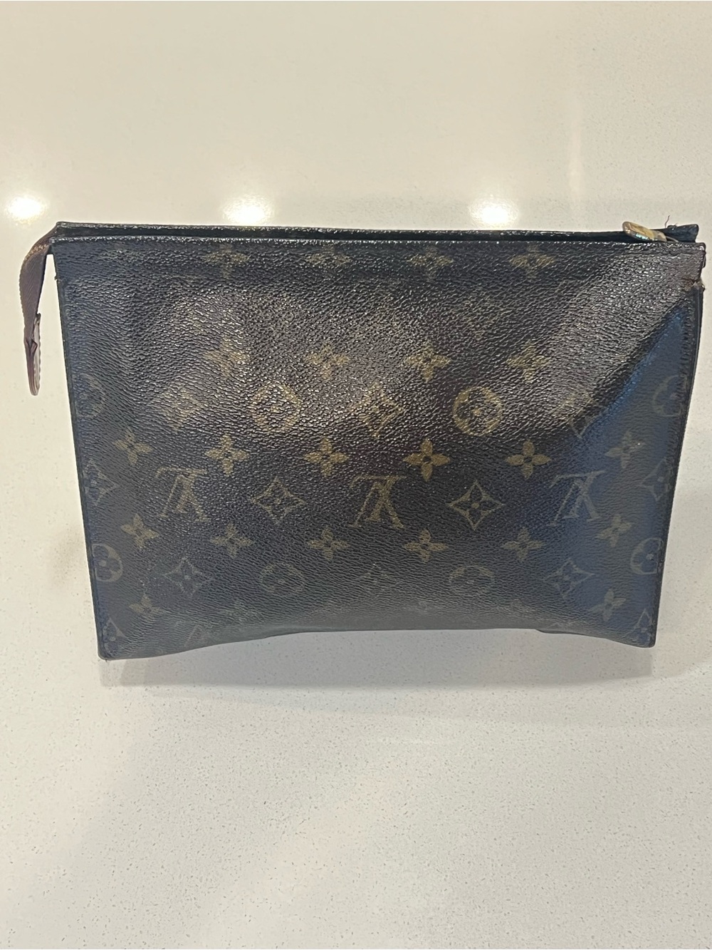 Vintage Louis Vuitton Monogram Canvas Pouch in Brown and Gold